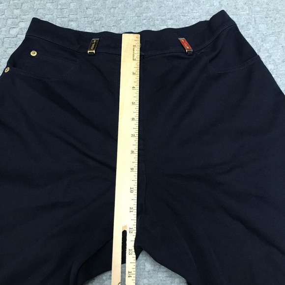 St. John Sport Pants Womens 4 Black Straight Leg Gold Hardware Made in USA Logo - Picture 7 of 9